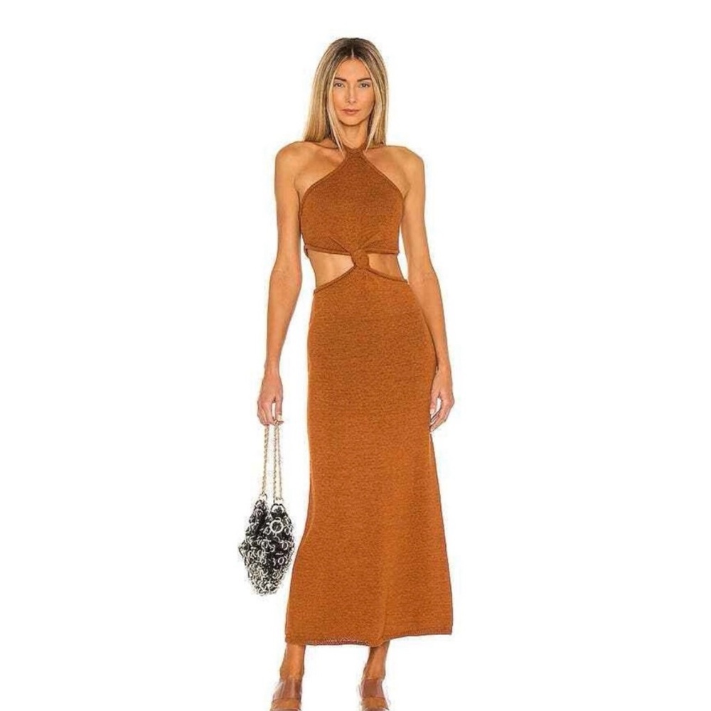 Cult Gaia Cameron Knit Dress Amber Small